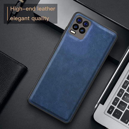 Tux Back Case For Realme 8 Pro / Realme 8 , Slim Leather Case with Soft Edge Shockproof Back Cover (Blue)