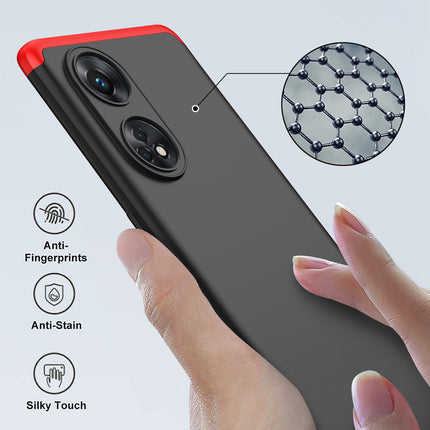 Mobizang Double Dip Full 360 Protection Back Case Cover for Oppo Reno 8T (5G) (Red,Black)
