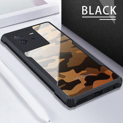 Mobizang Beetle Camouflage for IQOO Neo 6 (5G) Back Case, [Military Grade Protection] Shock Proof Slim Hybrid Bumper Cover (Black)