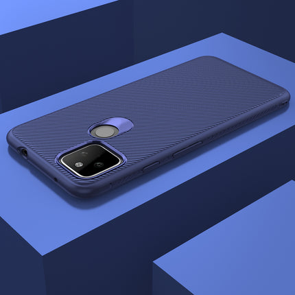 Twill Shock Proof Soft Flexible Back Case Cover for Google Pixel 5A (Blue)
