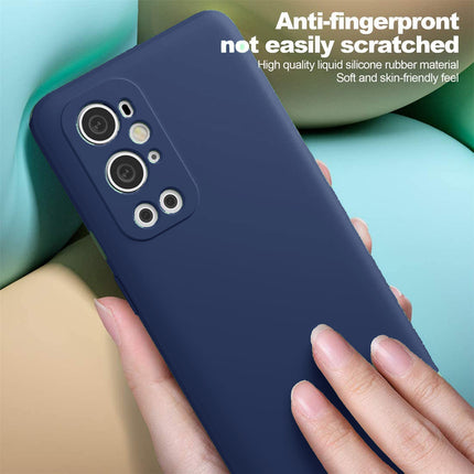 Matte Lens Protective Back Cover for OnePlus 9 PRO / One Plus 9 PRO , Slim Silicone with Soft Lining Shockproof Flexible Full Body Bumper Case (Blue)