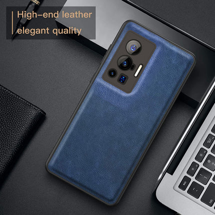 Tux Back Case For Vivo X70 Pro , Slim Leather Case with Soft Edge Shockproof Back Cover (Blue)