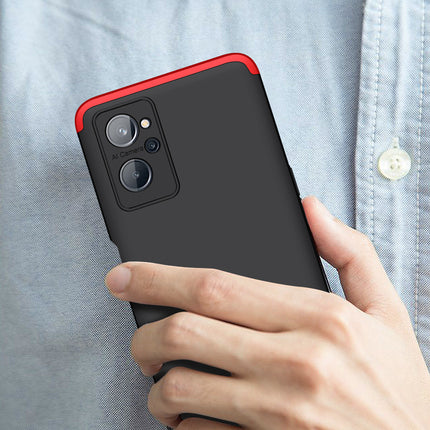 Double Dip Full 360 Protection Back Case Cover for Realme 9i (Red , Black)