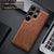 Tux Back Case For Samsung Galaxy S22 Ultra , Slim Leather Case with Soft Edge Shockproof Back Cover (Brown)