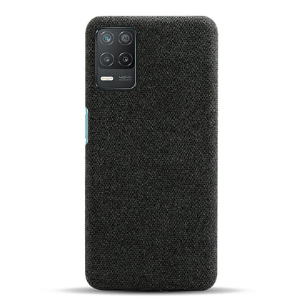 Woven Soft Fabric Case for Realme 8 (5G) Back Cover, Shock Protection Slim Hard Anti Slip Back Cover (Black)