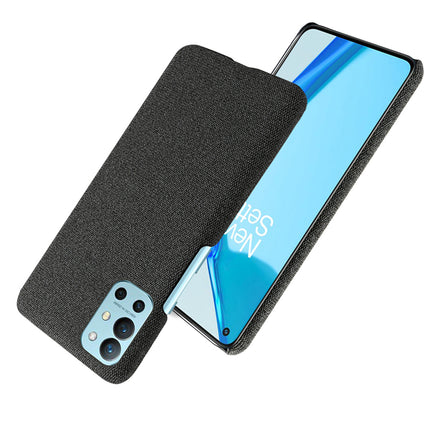 Woven Soft Fabric Case for OnePlus 9R / One Plus 9R Back Cover, Shock Protection Slim Hard Anti Slip Back Cover (Black)