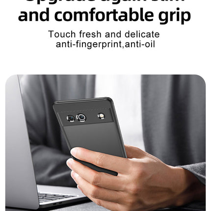 Mobizang Shield Frosted Acrylic Back Shock Proof Case Cover for Google Pixel 7A (Black)