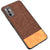 Soft Fabric & Leather Hybrid for Poco M3 Pro Back Cover, Shockproof Protection Slim Hard Back Case (Brown)