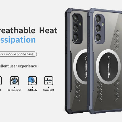 Mobizang Magnetic Heat Dissipation Gaming Back Cover For Samsung Galaxy A25 | Slim Shockproof Bumper Case (Black)