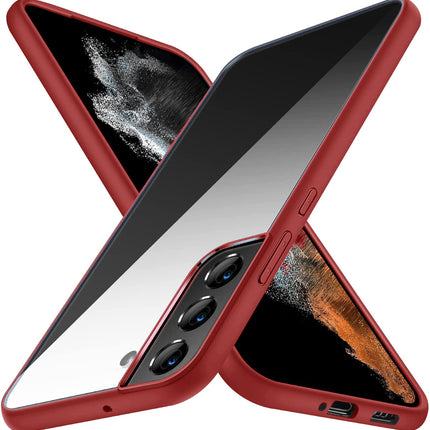 Hawkeye Clear Back Cover for Samsung Galaxy S22 Plus , Camera Lens Protector Shockproof Slim Clear Case Cover (Red)