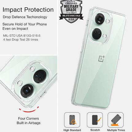 Mobizang Shield Clear Acrylic Back Shock Proof Case Cover for OnePlus Nord 3 (Transparent)