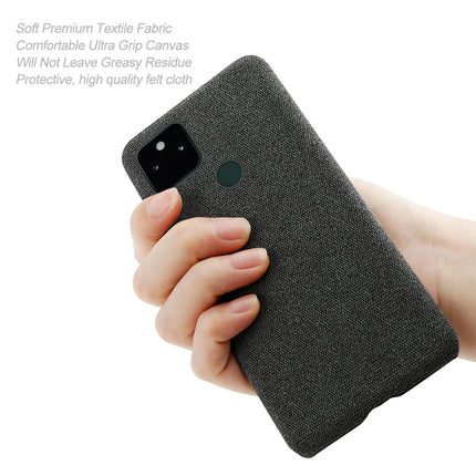 Woven Soft Fabric Case for Google Pixel 5A Back Cover, Shock Protection Slim Hard Anti Slip Back Cover (Black)