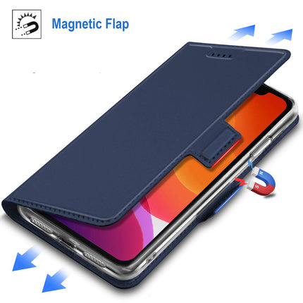 Noble Slim Magnetic & Card Holder Stand Leather Flip Case Cover for Apple iPhone 13 Pro (6.1) (Blue)
