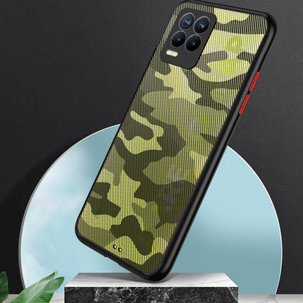 Camouflage Paper Thin Back Cover For Realme 8 Pro / Realme 8 (4G) , Super Slim Matte Translucent Full Protection Back Case (Black)