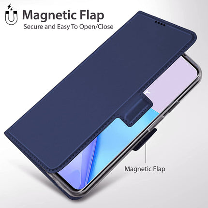 Mobizang Noble Slim Magnetic Leather Flip Case Cover for Apple iPhone 14 Pro Max ,Card Holder Stand Leather Flip Wallet Case (Blue)