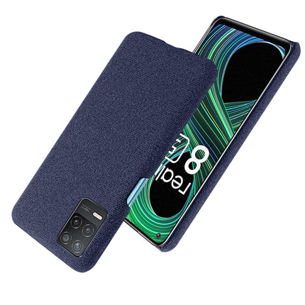 Woven Soft Fabric Case for Realme 8 (5G) Back Cover, Shock Protection Slim Hard Anti Slip Back Cover (Blue)