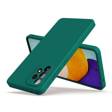 Matte Lens Protective Back Cover for Samsung Galaxy A52 , Slim Silicone with Soft Lining Shockproof Flexible Full Body Bumper Case (Green)