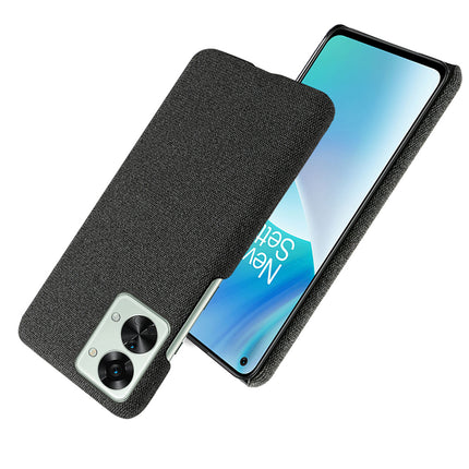 Mobizang Woven Soft Fabric Case for OnePlus Nord 2T  Back Cover,  Shock Protection Slim Hard Anti Slip Back Cover (Black)
