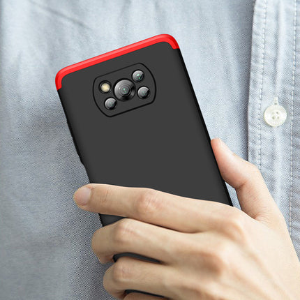 Double Dip Full 360 Protection Back Case Cover for Poco X3 Pro (Red,Black)