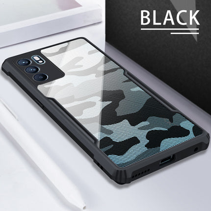 Beetle Camouflage for Oppo Reno 6 Back Case , [Military Grade Protection] Shock Proof Slim Hybrid Bumper Cover (Black)