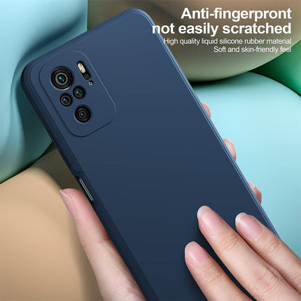 Matte Lens Protective Back Cover for Redmi Note 10 / Note 10S , Slim Silicone with Soft Lining Shockproof Flexible Full Body Bumper Case , Blue