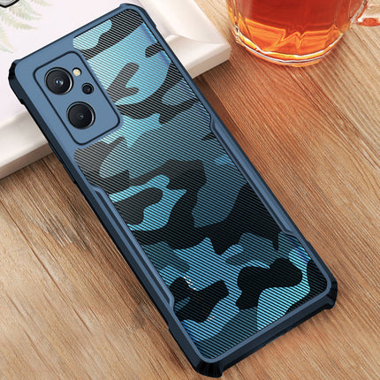 Beetle Camouflage for Realme 9i Back Case, [Military Grade] Shockproof Slim Hybrid Cover (Blue)