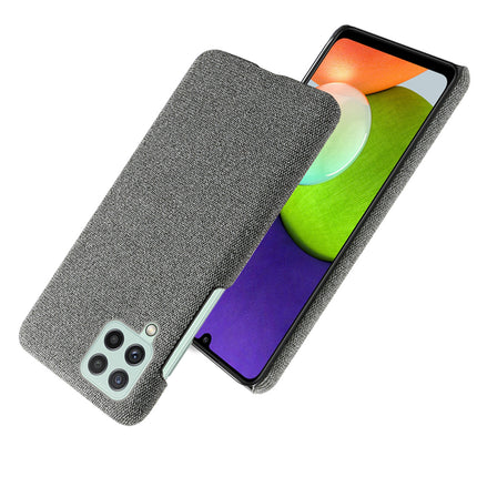 Woven Soft Fabric Case for Samsung Galaxy A22 (4G) Back Cover, Shock Protection Slim Hard Anti Slip Back Cover (Grey)