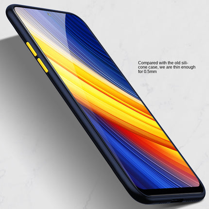 Camouflage Paper Thin Back Cover for Poco X3 Pro / Poco X3 , Super Slim Matte Translucent Full Protection Back Case (Blue)
