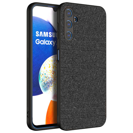 Mobizang Soft Full Fabric Protective Back Case Cover for Samsung Galaxy A14 (5G) | Shockproof Slim Hard Anti Slip Back Case (Black)