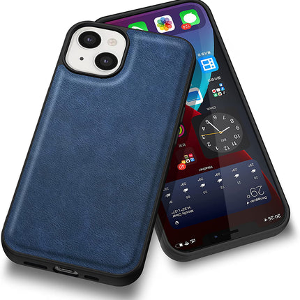 Tux Back Case for Apple iPhone 13 , Slim Leather Case with Soft Edge Shockproof Back Cover (Black,Blue)