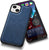 Tux Back Case for Apple iPhone 13 , Slim Leather Case with Soft Edge Shockproof Back Cover (Black,Blue)