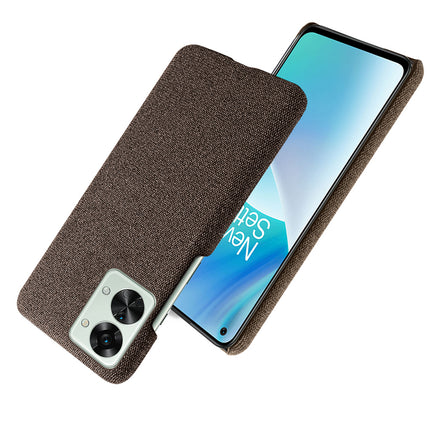 Mobizang Woven Soft Fabric Case for OnePlus Nord 2T  Back Cover,  Shock Protection Slim Hard Anti Slip Back Cover (Brown)