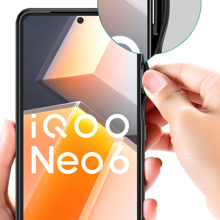 Mobizang Shield Frosted Acrylic Back Shock Proof Case Cover for Vivo iQOO Neo 6 (Black)