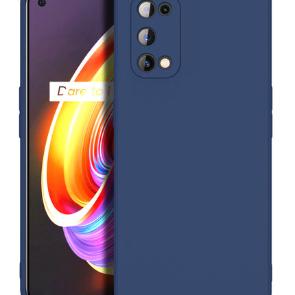Matte Lens Protective Back Cover for Realme X7 PRO , Slim Silicone with Soft Lining Shockproof Flexible Full Body Bumper Case (Blue)