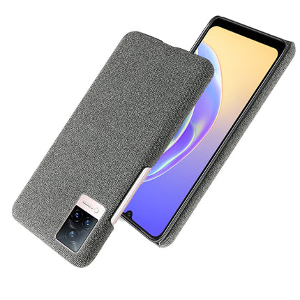Woven Soft Fabric Case for Vivo V21 Back Cover, Shock Protection Slim Hard Anti Slip Back Cover (Grey)