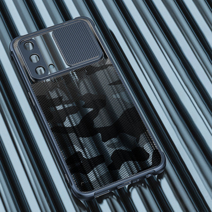 Camo Slider Back Cover for OnePlus Nord CE (5G) , [Military Grade Protection] Shockproof Slim Clear Camera Shield Bumper Back Case (Blue)