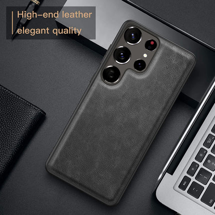 Tux Back Case For Samsung Galaxy S22 Ultra , Slim Leather Case with Soft Edge Shockproof Back Cover (Black)