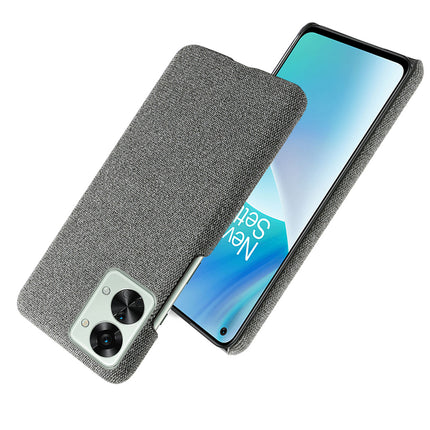 Mobizang Woven Soft Fabric Case for OnePlus Nord 2T  Back Cover,  Shock Protection Slim Hard Anti Slip Back Cover (Grey)