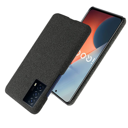 Woven Soft Fabric Case for Vivo IQOO Z5 (5G) Back Cover, Shock Protection Slim Hard Anti Slip Back Cover (Black)