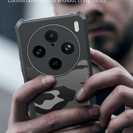 Mobizang Bull Camouflage Back Cover for Vivo X100 | [Military Grade Protection] Shock Proof Slim Hybrid Bumper Case (Black)