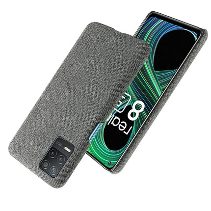 Woven Soft Fabric Case for Realme 8 (5G) Back Cover, Shock Protection Slim Hard Anti Slip Back Cover (Grey)