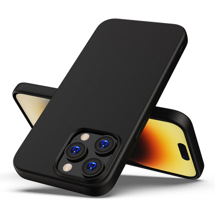 Mobizang Matte Protective Lens Flexible Back Cover for Apple iPhone 15 Pro | Slim Silicone with Soft Lining Shockproof Full Body Bumper Case (Black)