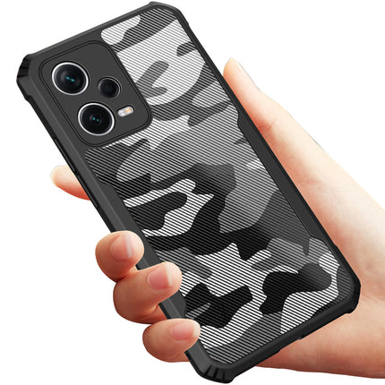 Mobizang Beetle Camouflage for Redmi Note 12 Pro Plus Back Case| [Military Grade Protection] Shock Proof Slim Hybrid Bumper Cover (Black)
