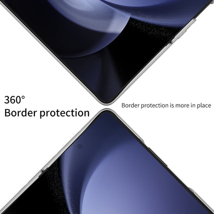 Mobizang Leather Case for Samsung Galaxy Z Fold 5 | Inbuilt Stand Hybrid Back Cover (Black)