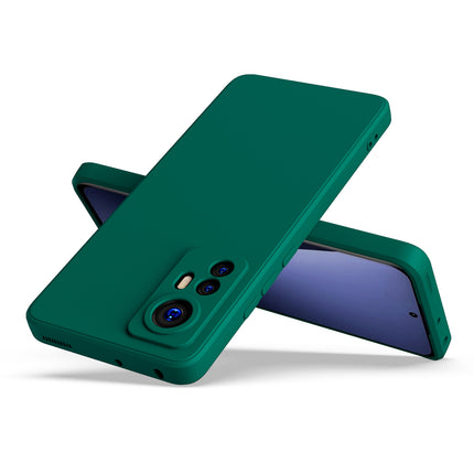Matte Lens Protective Back Cover for Mi 12X , Slim Silicone with Soft Lining Shockproof Flexible Full Body Bumper Case (Green)