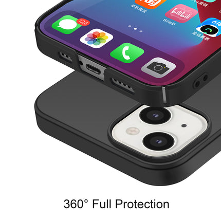 Silk Smooth Finish [Full Coverage] All Sides Protection Slim Back Case Cover for Apple iPhone 13 (6.1 inch) (Black)