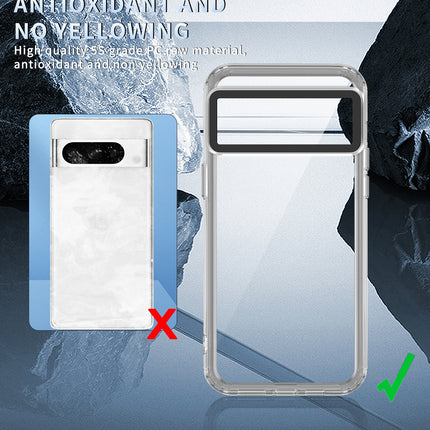 Mobizang Warrior Acrylic Clear Back Cover For Google Pixel 8 PRO | Slim Shockproof [Military Grade Protection] Hybrid Bumper Case (Clear Sides)