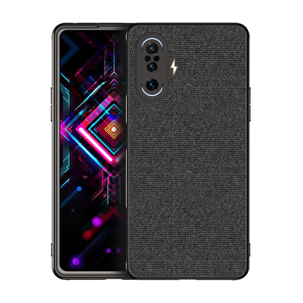 Soft Full Fabric Protective Back Case Cover for Poco F3 GT (Black)
