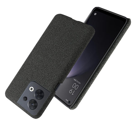 Mobizang Woven Soft Fabric Case for Oppo Reno 8 (5G) Back Cover, Shock Protection Slim Hard Anti Slip Back Cover (Black)