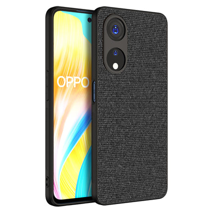 Mobizang Soft Full Fabric Protective Back Case Cover for OPPO F23 | Shockproof Slim Hard Anti Slip Back Case (Black)